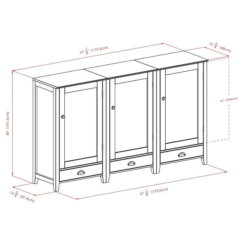 3-Piece Modular Wine Cabinet Set, Espresso - 22.64 x 15.75 x 40 inches