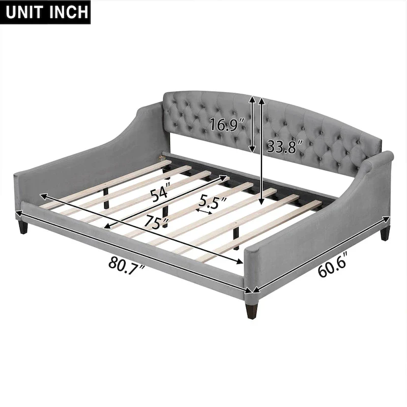 Modern Luxury Tufted Button Daybed, Full