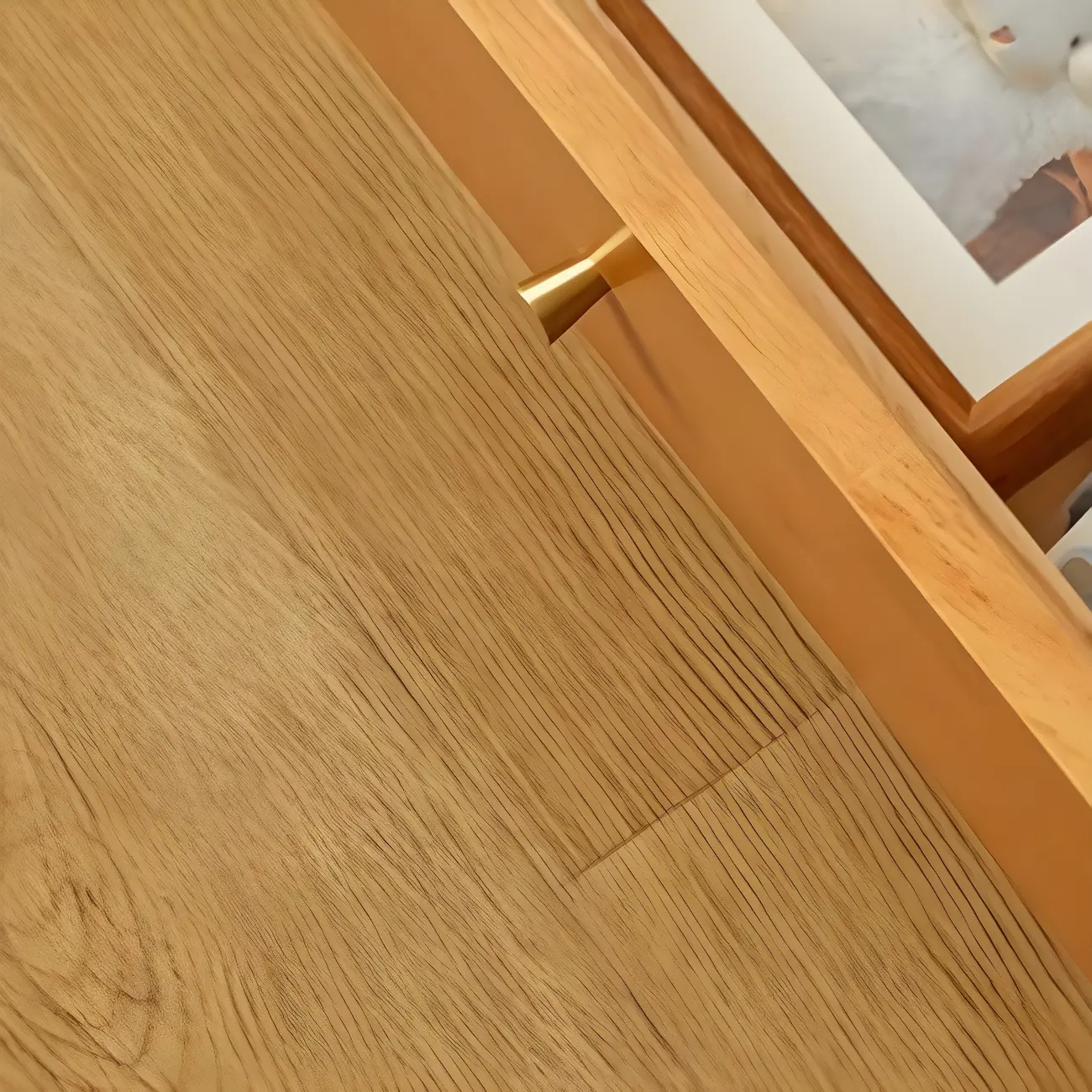 Scandinavian Brown Wooden TV Stand with Drawers