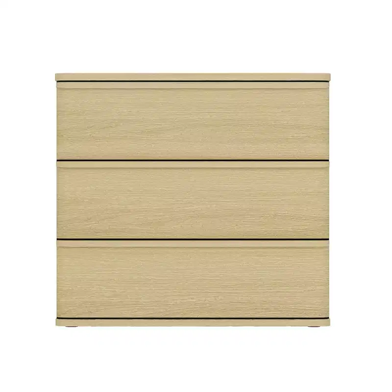 GDFStudio Corral 26 Modern 3-Drawer Wood Nightstand with Rounded Corners