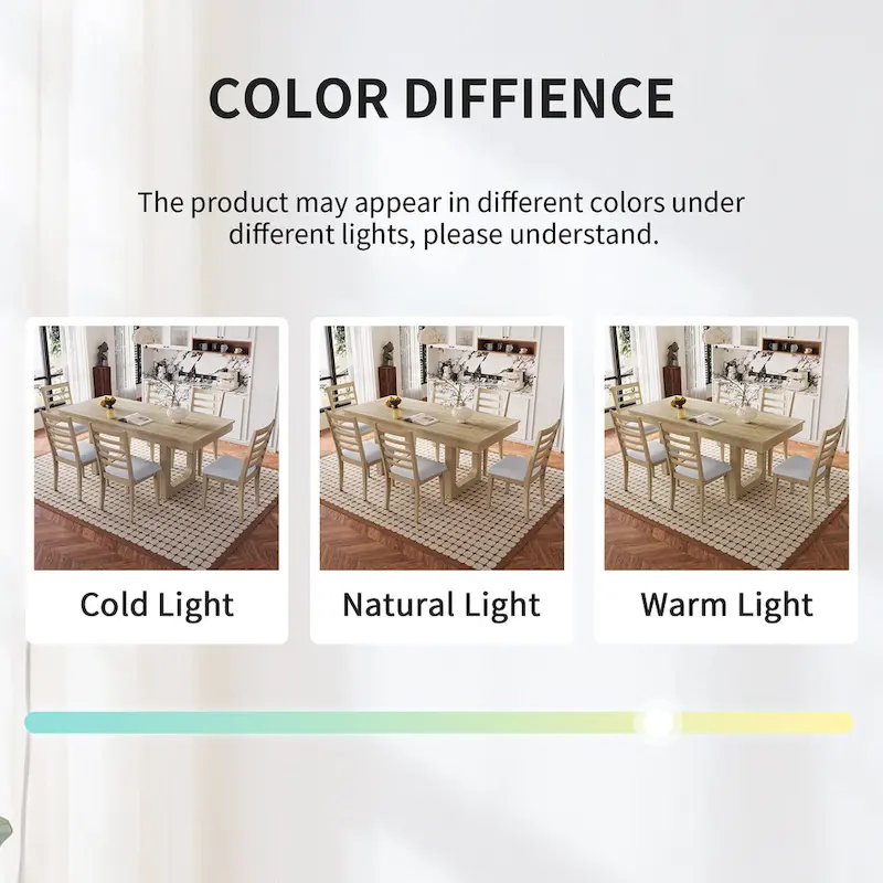 5 Piece Extendable Dining Table Set, Farmhouse Extendable Table with 18  Move Leaf