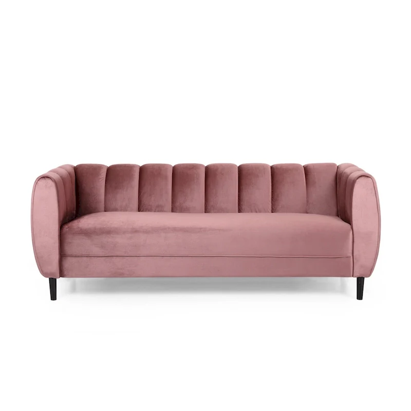 Bobran Modern Velvet 3-seat Sofa by Christopher Knight Home - 30.00 D x 83.25 W x 30.25 H