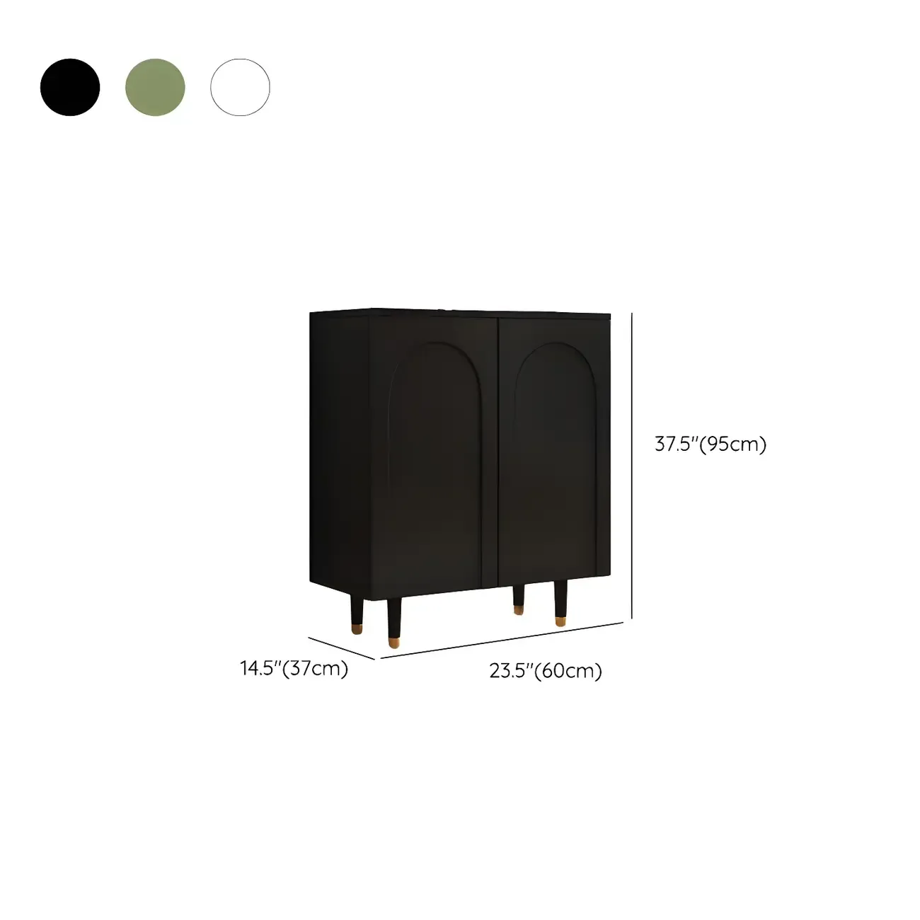 Green Wood Shoe Cabinet with Adjustable Shelves