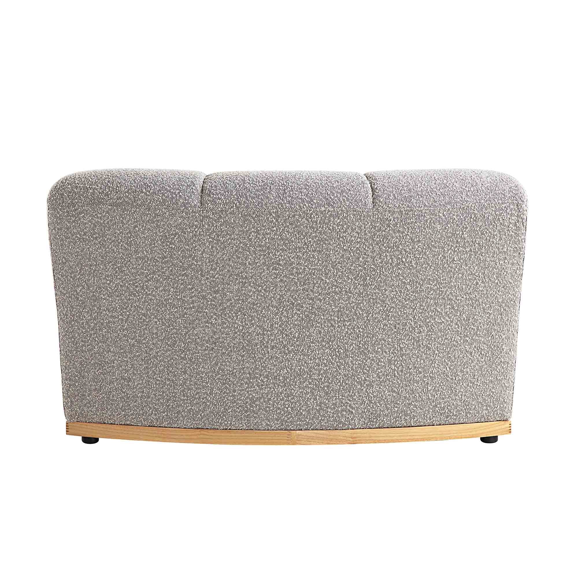 Taupe Boucle Sectional Sofa, 1-Seater Curved Sofa