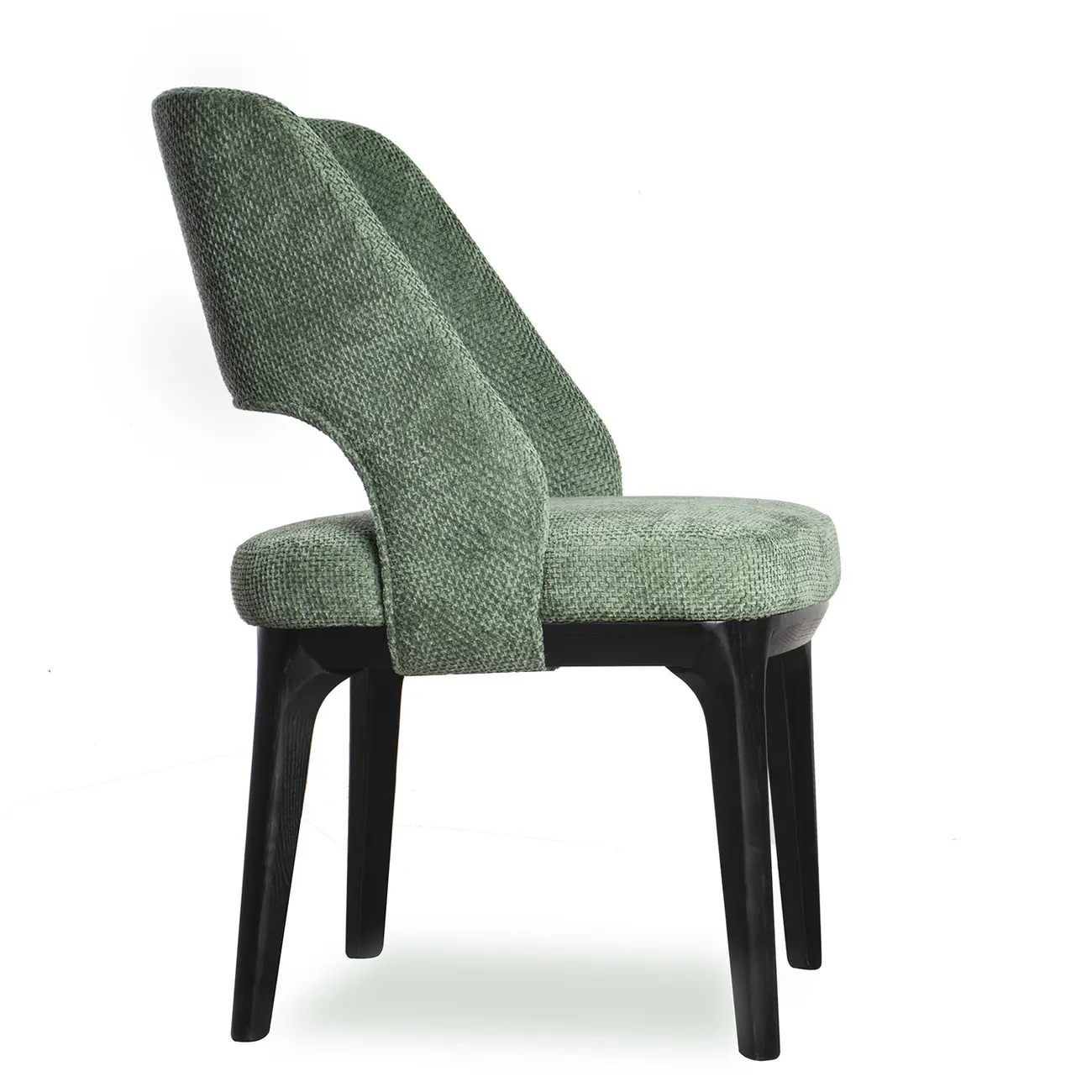 Modern Green Cotton Linen Upholstered Dining Chair