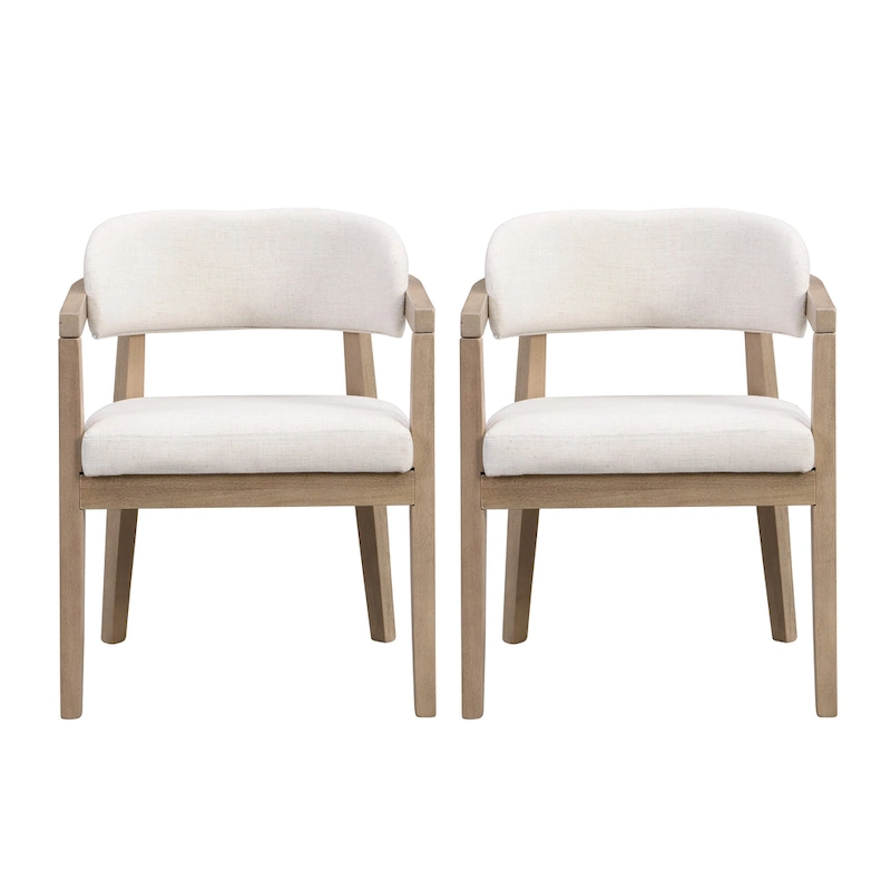 Christopher Knight Home - Carter Modern Dining Armchair Set of 2 with Upholstered Seating and Solid Wood Frame