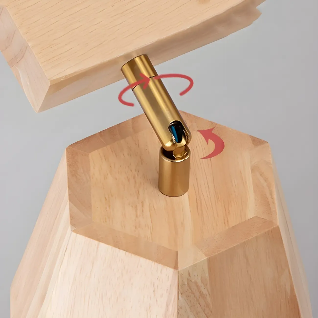 4-Light Adjustable Natural Rubber Wood Semi Flush Track Light