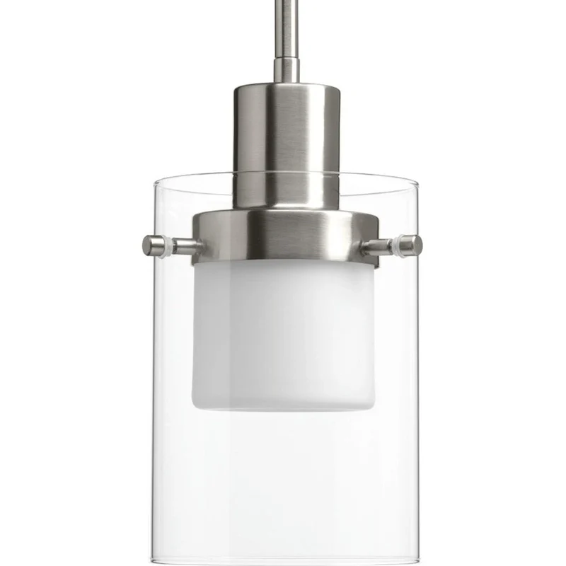 Progress Lighting Moderna Steel Clear Glass One-light LED Mini Pendant - N/A