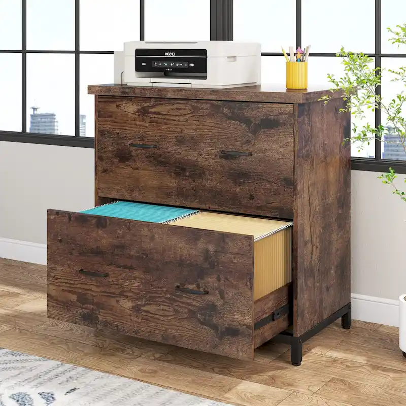 2 Drawer Lateral File Cabinet Printer Stand with Stroage