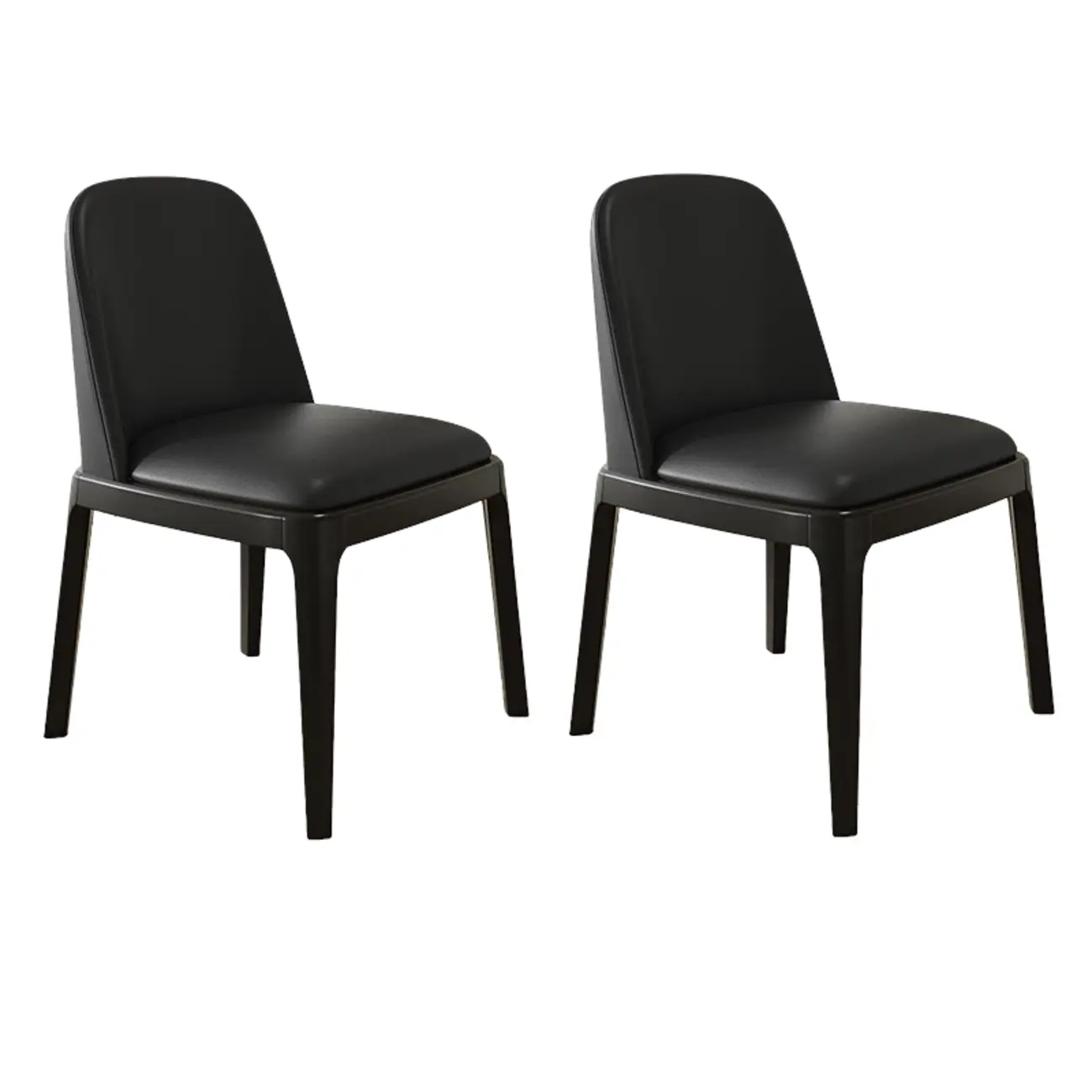 Modern Rubber Wood Upholstered Dining Chair Set of 2