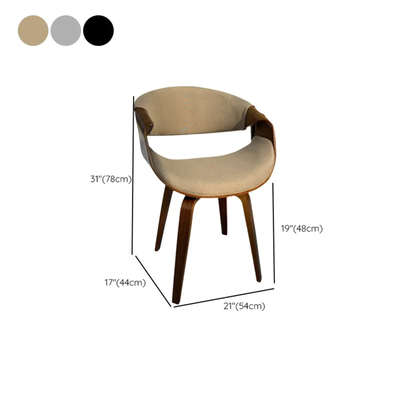 Modern Upholstered Wooden Ergonomic Office Chair