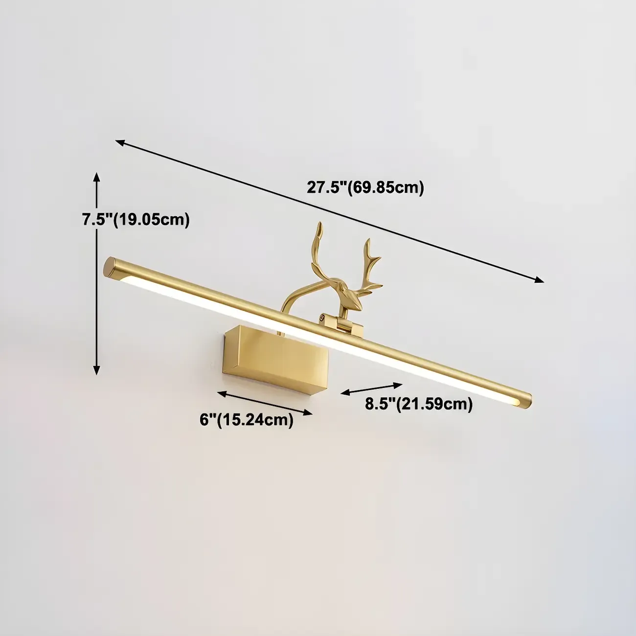 Modern Gold Antler Linear LED Bathroom Vanity Lights