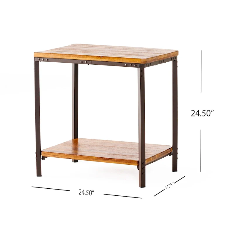 Rustic-Style Metal Side Table