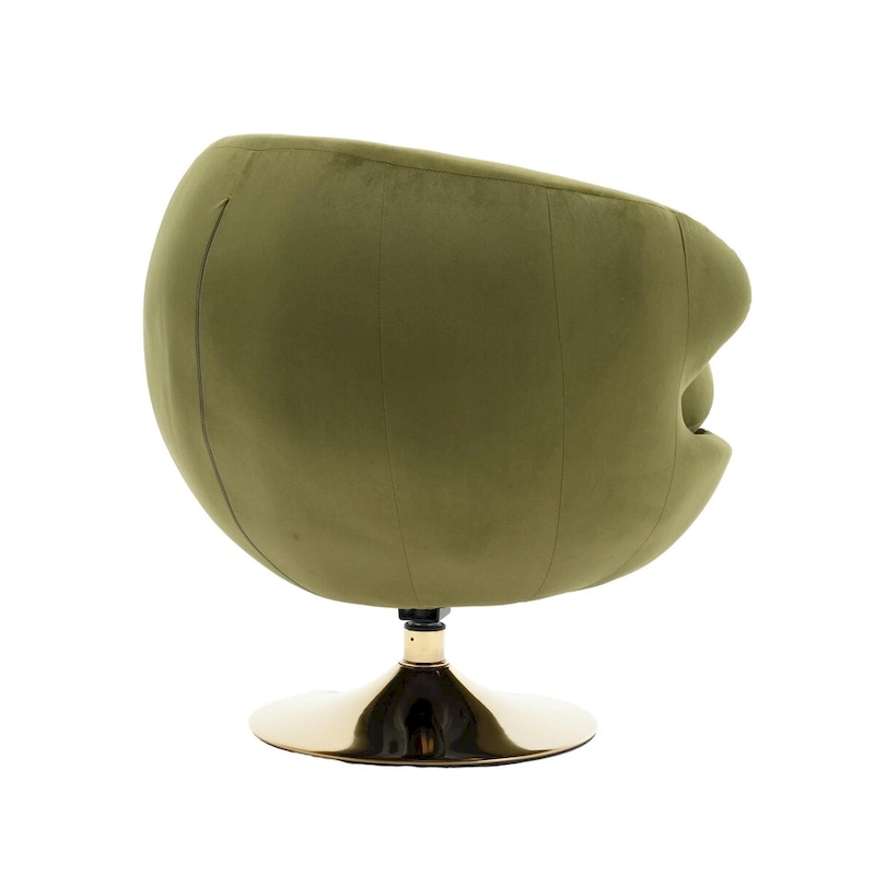 HOMEFUN Velvet 360 Degree Swivel Left Cuddle Barrel Accent Chairs