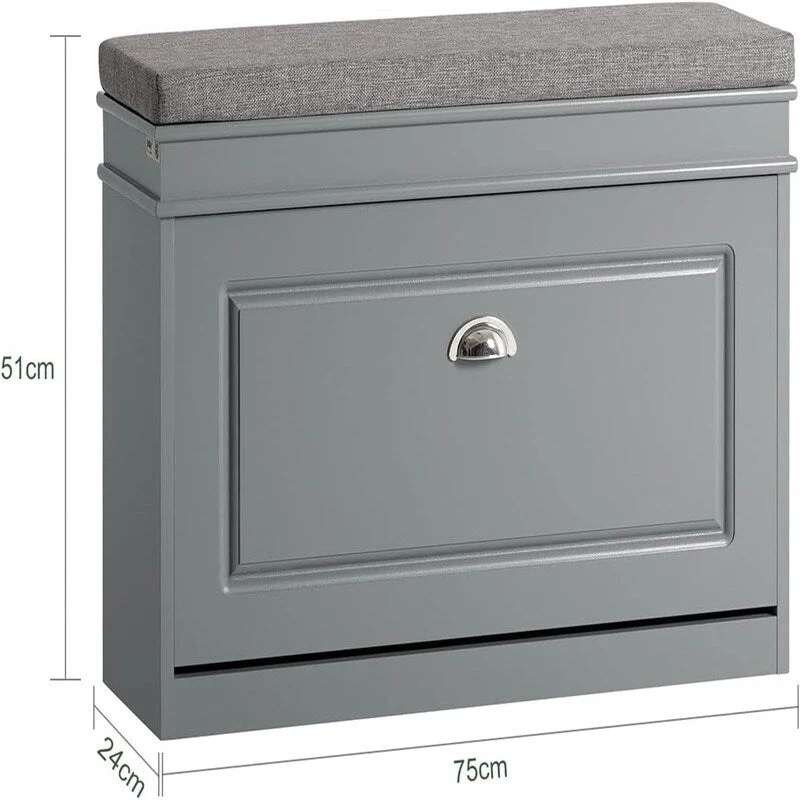 Shoe Cabinet with Flip-Drawer - 9.45D x 29.53W x 20.08H