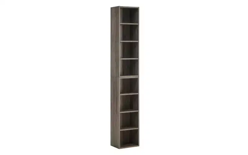 TUYOHW 8-Tier Tall Bookshelves,Narrow Cube Storage Cabinet,Display Bookshelf with Adjustable Shelves,Vertical Bookcases for Living Room,Office