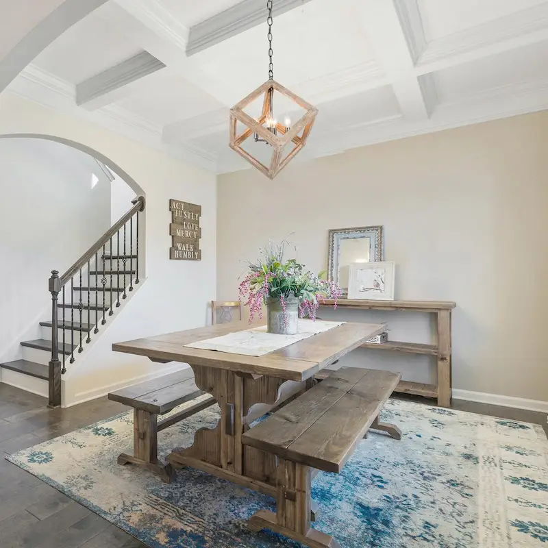 Loby Farmhouse Solid Wood Chandelier 4-light Rustic Geomerical Island Pendant Lights - D15.5  x H 18