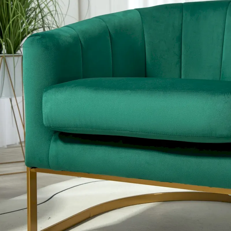 Modern Velvet Gold Accent Armchair