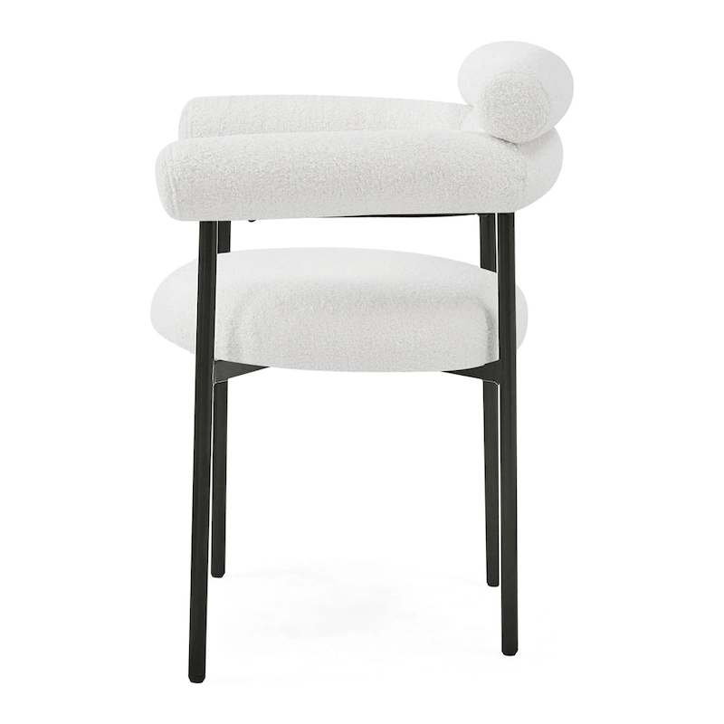 Naci Modern Fabric Arm Dining Chairs with Metal legs by Christopher Knight Home