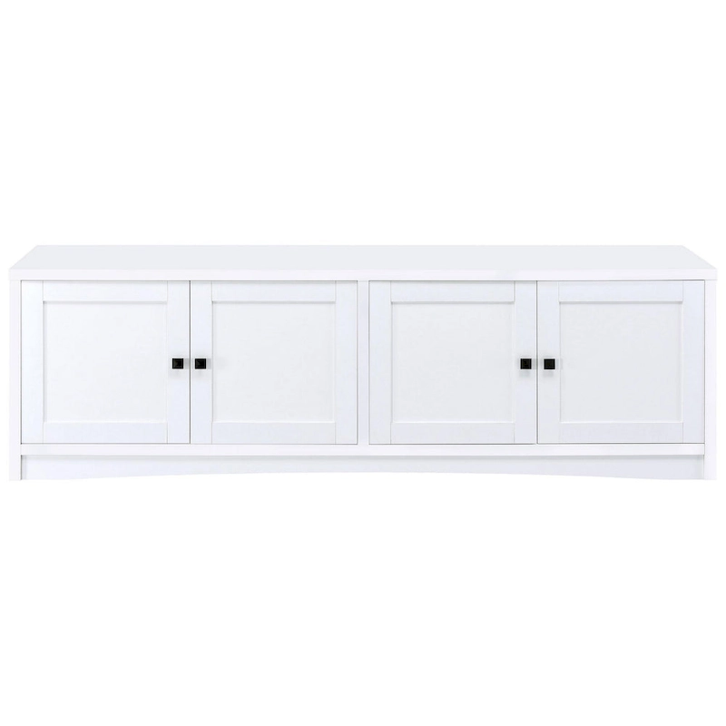 Donna TV Stand Media Cabinet with 4 Doors, White Melamine 78 Inch
