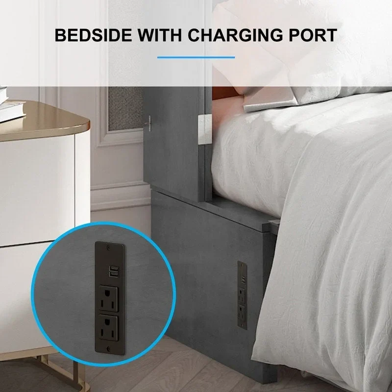 Mixoy Murphy Bed Cabinet Bed Chest with Mattress & Drawer