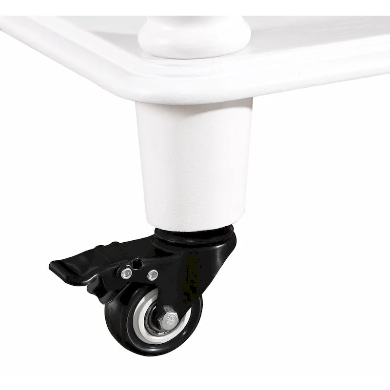 Rolling Kitchen Island Cart with Solid Oak Wood Top, Wine and Spice Rack