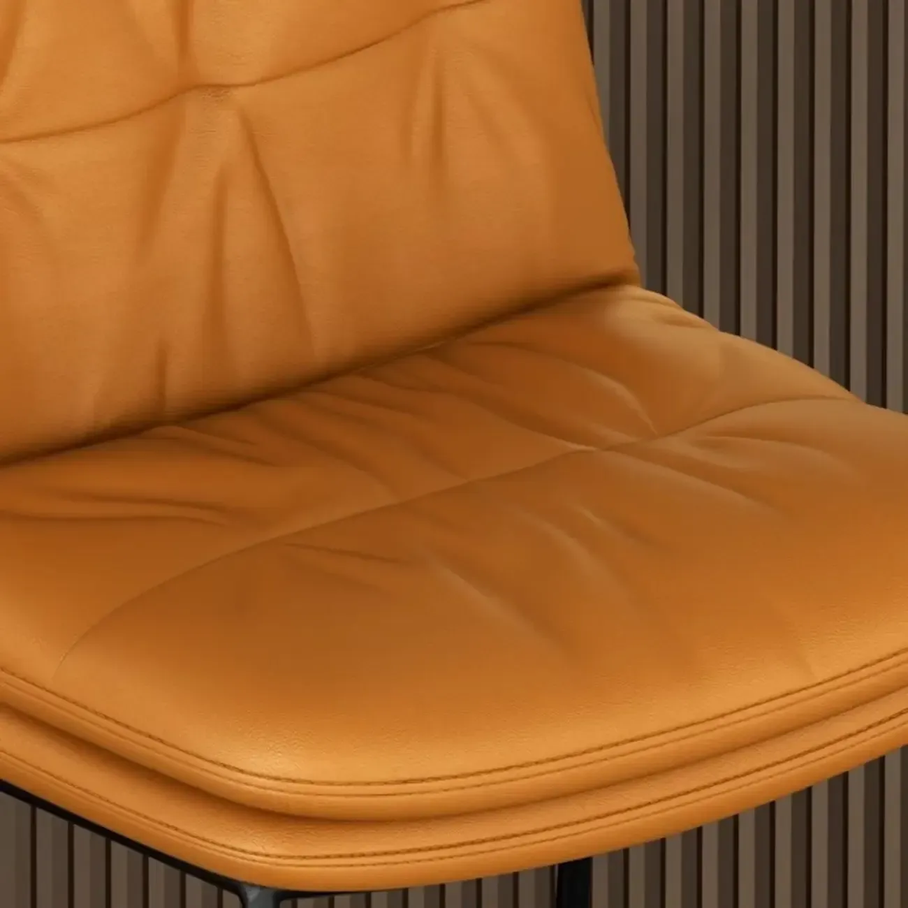 Saddle Metal Frame Leather Counter Bar Stools with Back