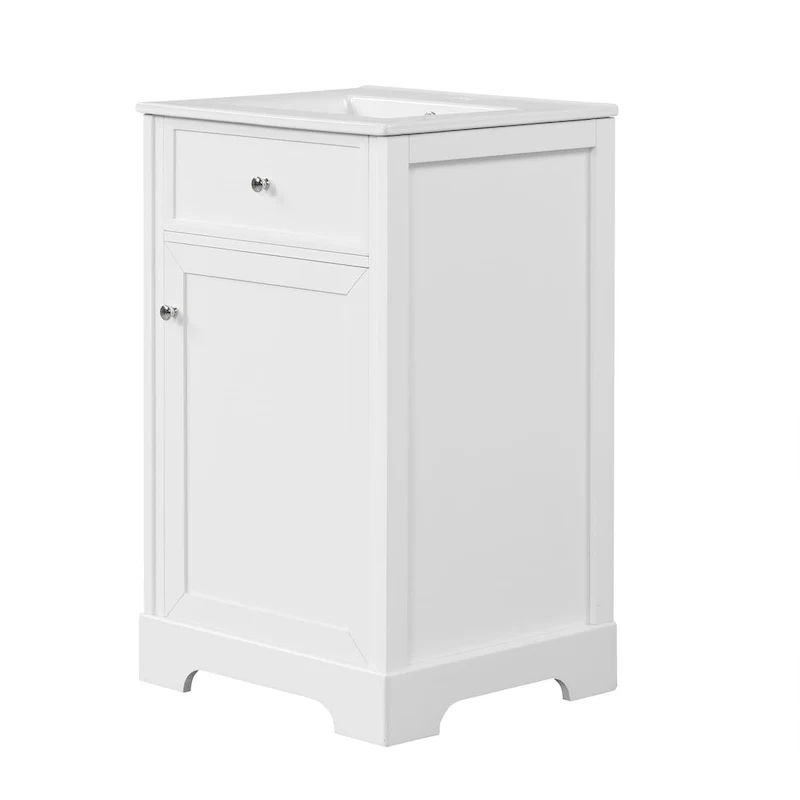 20  Bathroom Vanity with Sink Bathroom Cabinet with Soft Closing Door Storage Rack and Adjustable Shelve White
