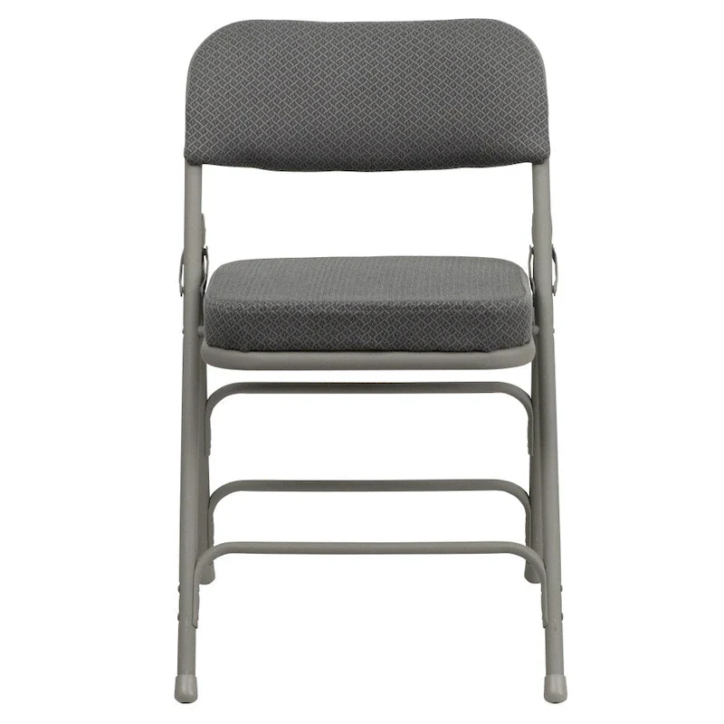 2 Pack Curved Triple Braced & Double Hinged Upholstered Metal Folding Chair