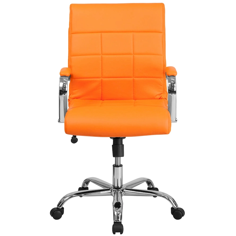 Mid-back Chrome/Vinyl Executive Swivel Office Chair