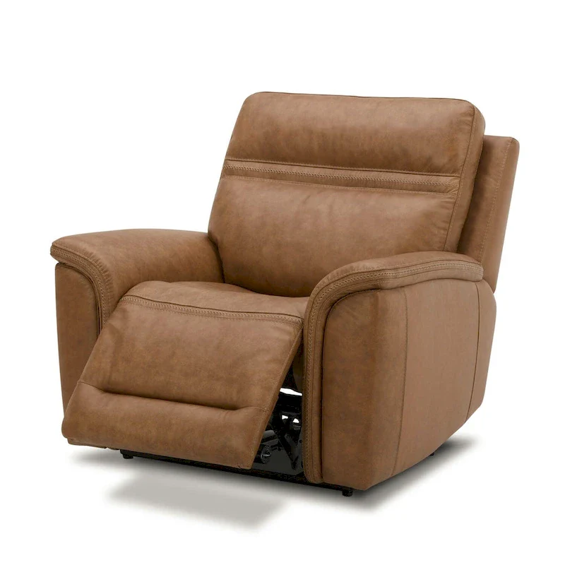 Cooper Leather Power Recliner - Camel