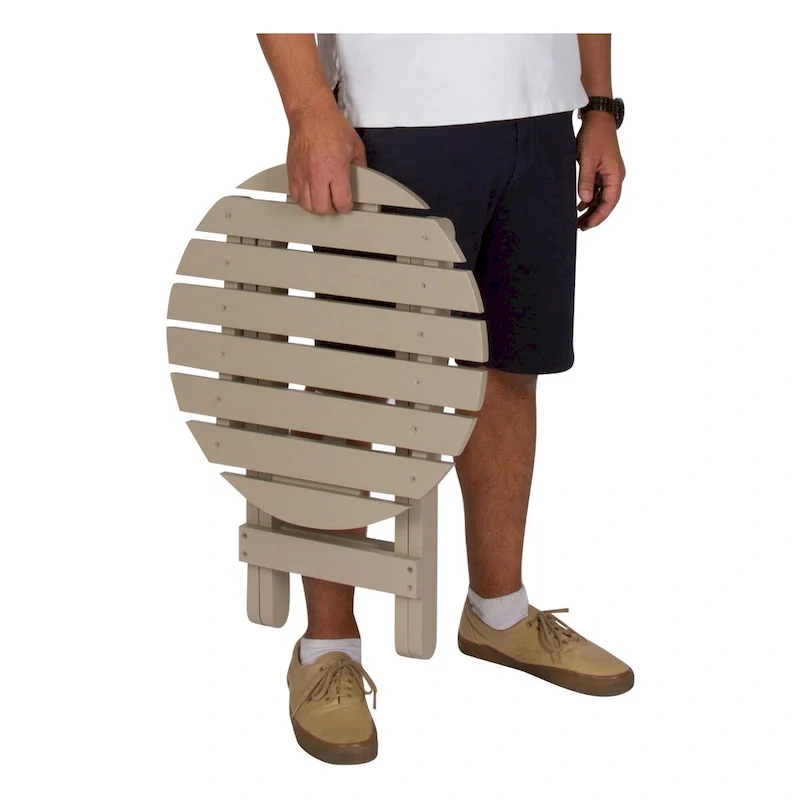 Remedy 19 Assembled Cedar Wood Round Collapsible Folding Table