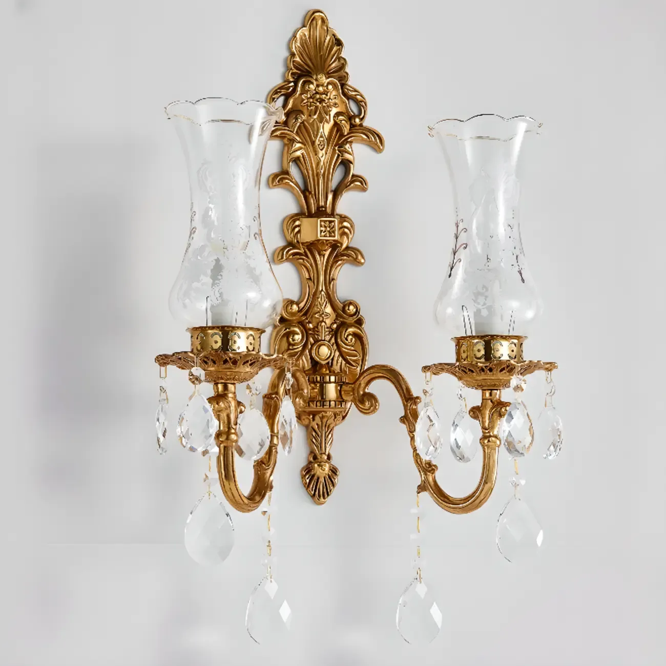 Luxury Crystal Glass Gold Wall Sconce