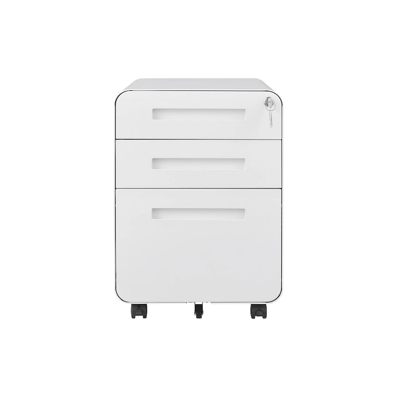 3-Drawer Mobile File Cabinet with 5 Wheel and Lock