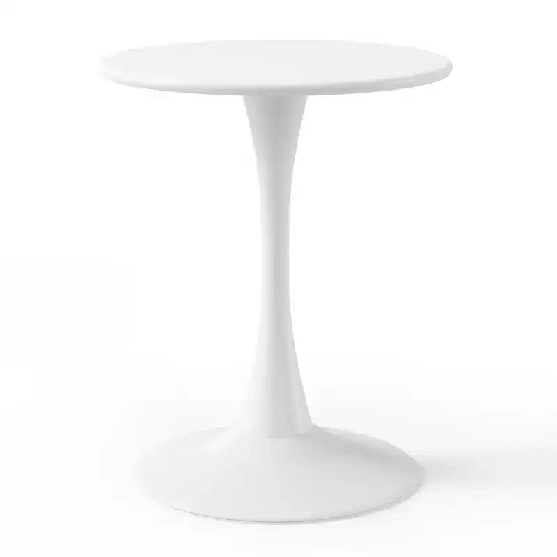 WestinTrends Playa 3-Piece Round Metal Bistro Dining Table Set And Stackable Resin Patio Dining Arm Chairs