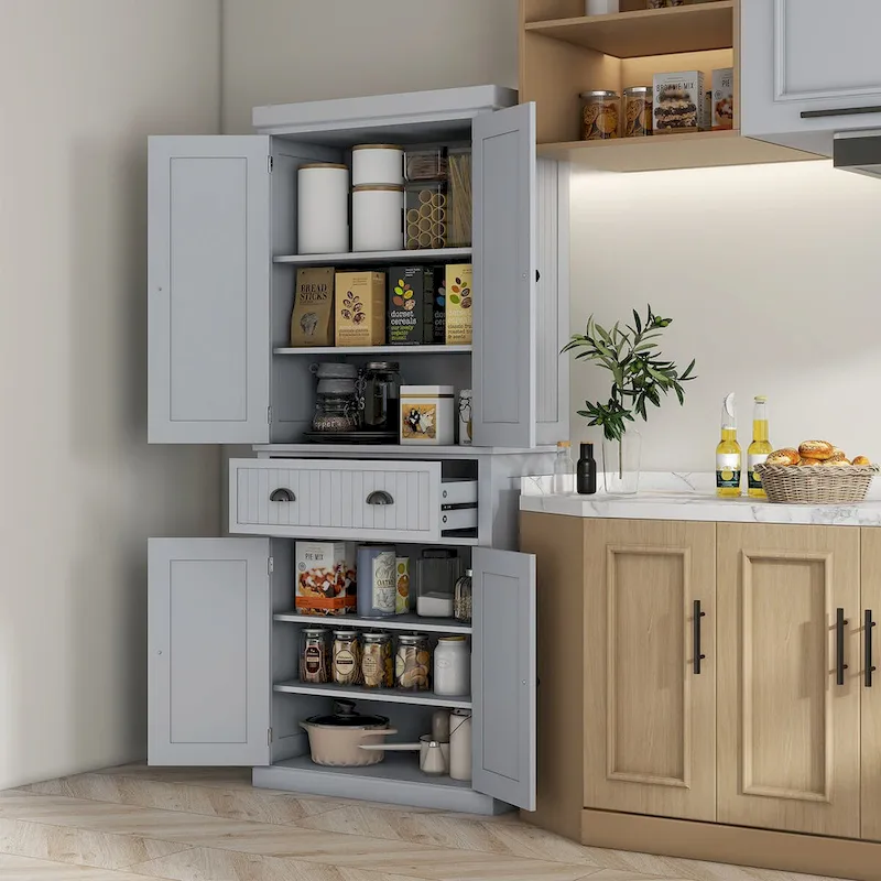 High Quality Home 72 Kitchen Pantry Storage Cabinet with 4 Doors