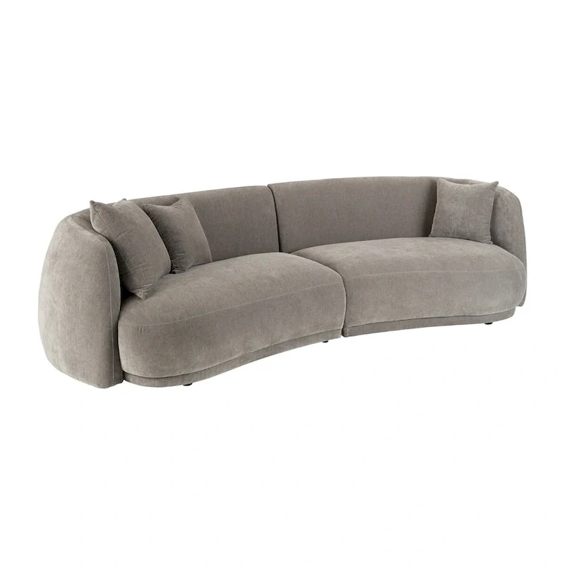 Sagebrook Home Neutral Modern 4 Seat Rectangle Curved Sofa - 117  x 49  x 31