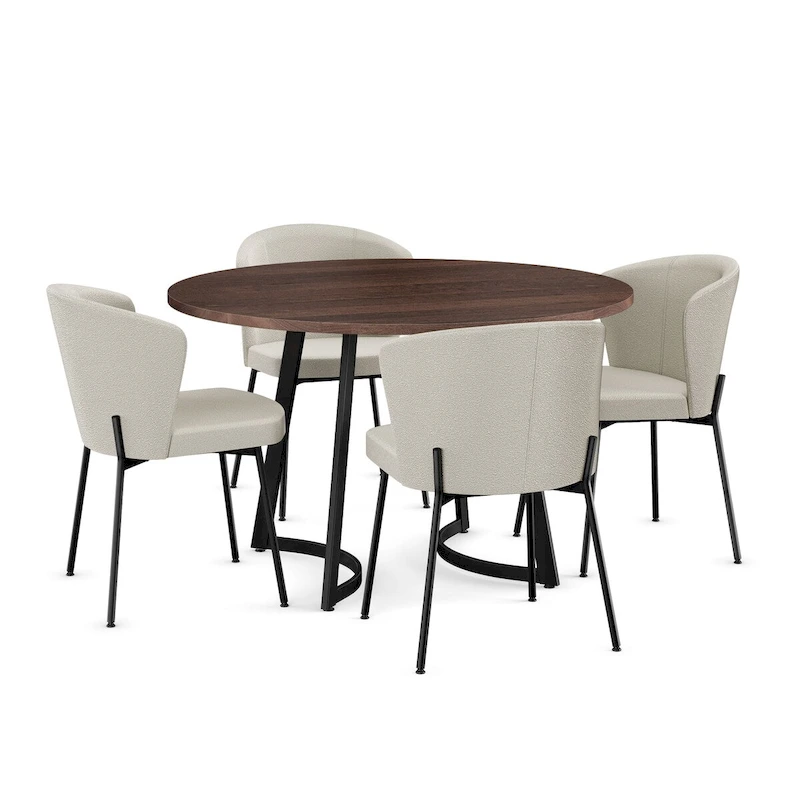 Amisco Joelle Solid Wood Table and Camilla Chairs 5-Pieces Dining Set