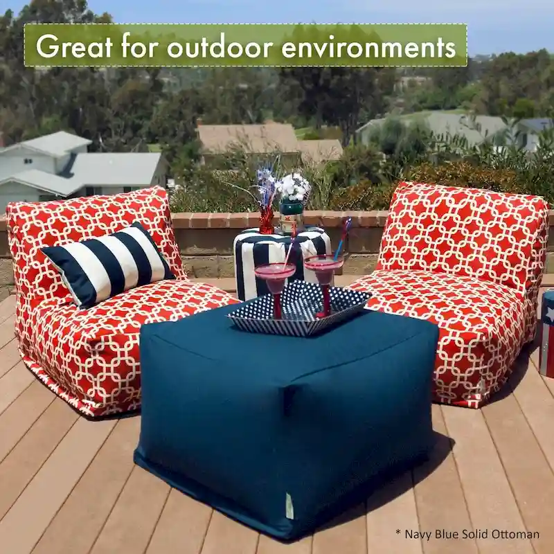 Indoor Outdoor SouthWest Ottoman Pouf 27 in L x 27 in W x 17 in H