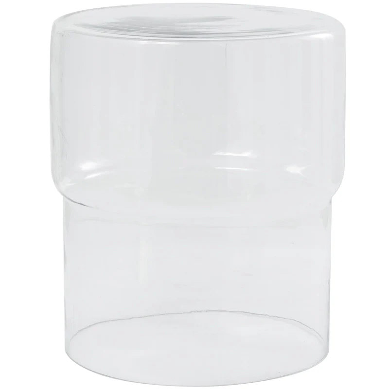 Glass Modern Accent Table - Clear or Red - Roche River Decor