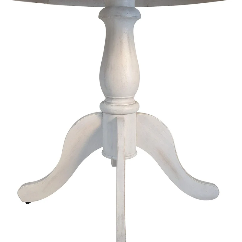 Round Pedestal Dining Table – Whitewash / Natural Driftwood