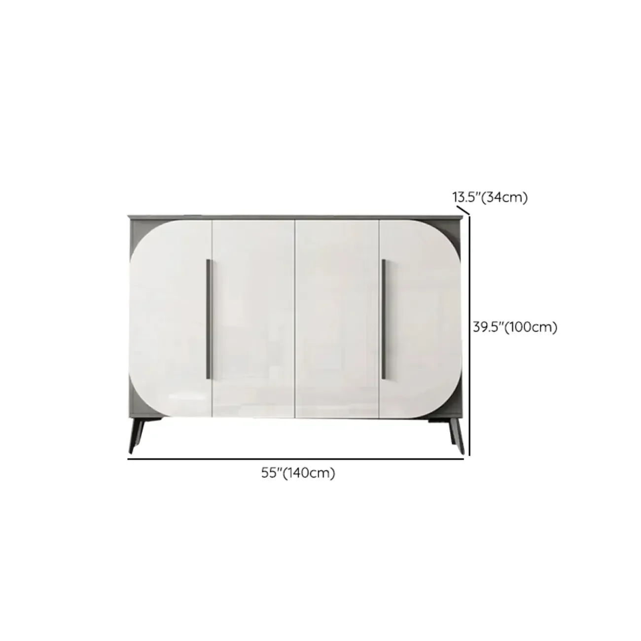 Trendy Gray-White Wooden Shoe Cabinet with Display Top