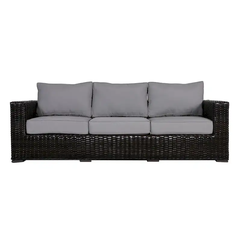 Teva Furniture Santa Monica Espresso Brown Frame Sofa with Cushions