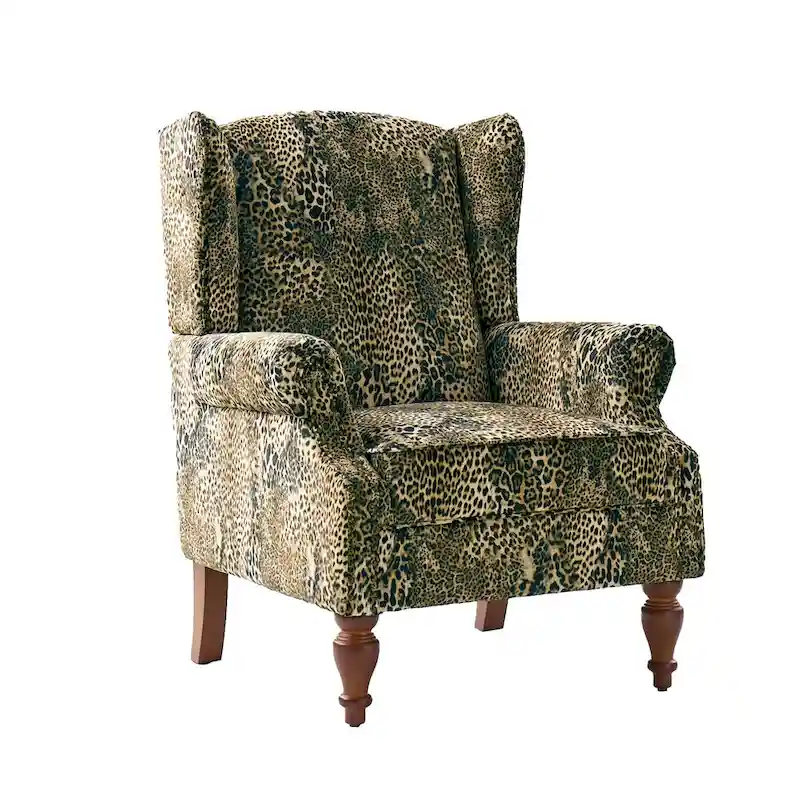 Ivan Traditional Animal Pattern Armchair with Nailhead Trim by HULALA HOME