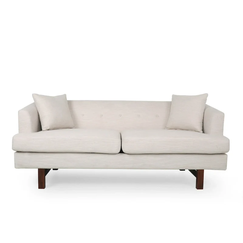 3-Seater Upholstered Sofa Mid-Century Modern Design Birch Wood Legs 73.5