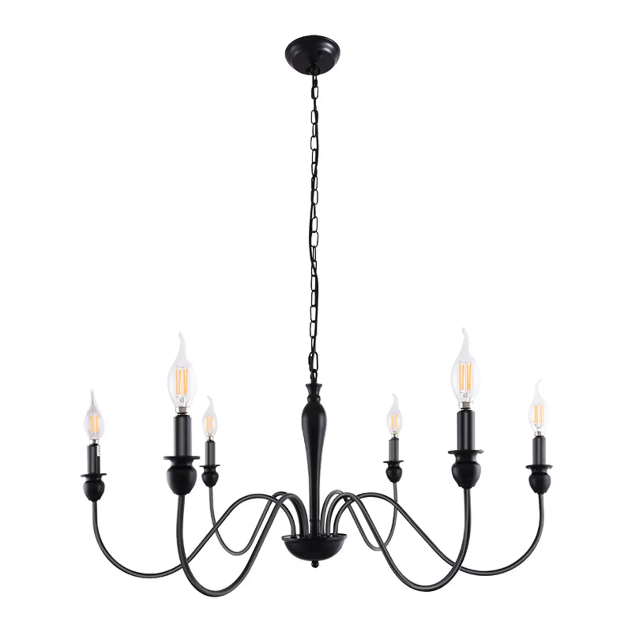 Industrial Black Chandeliers at Home with Adaptable Height