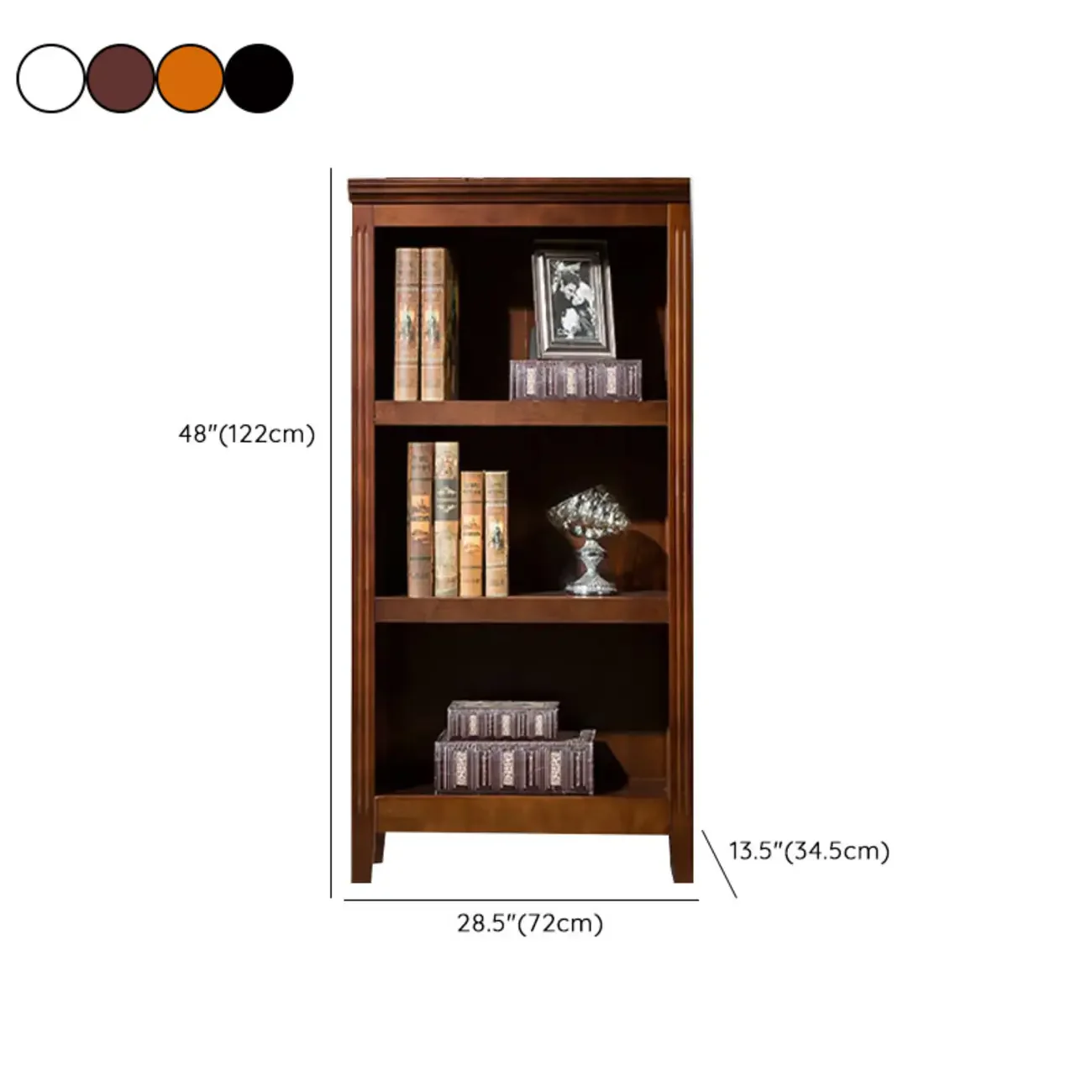 Classic Birch Wood 5-Tier Vertical Barrister Bookcase