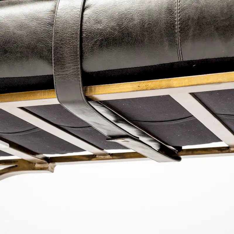 Jessie 55L x 16W Brown Leather Seat W/Black Metal Base Accent Bench - 55.0L x 16.0W x 19.0H