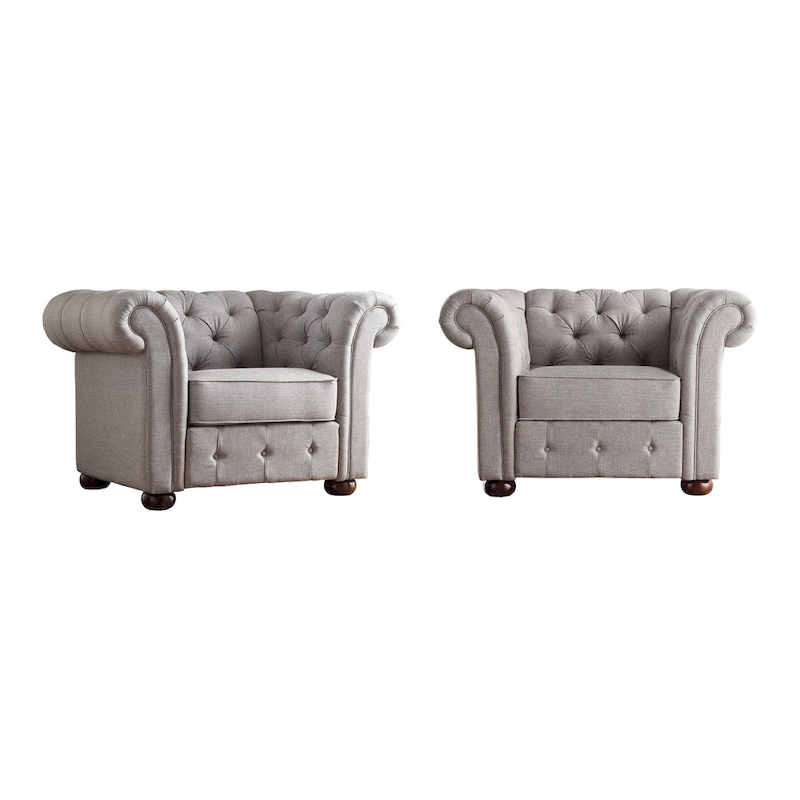 Gdansk Tufted Scroll Arm Chesterfield Chair
