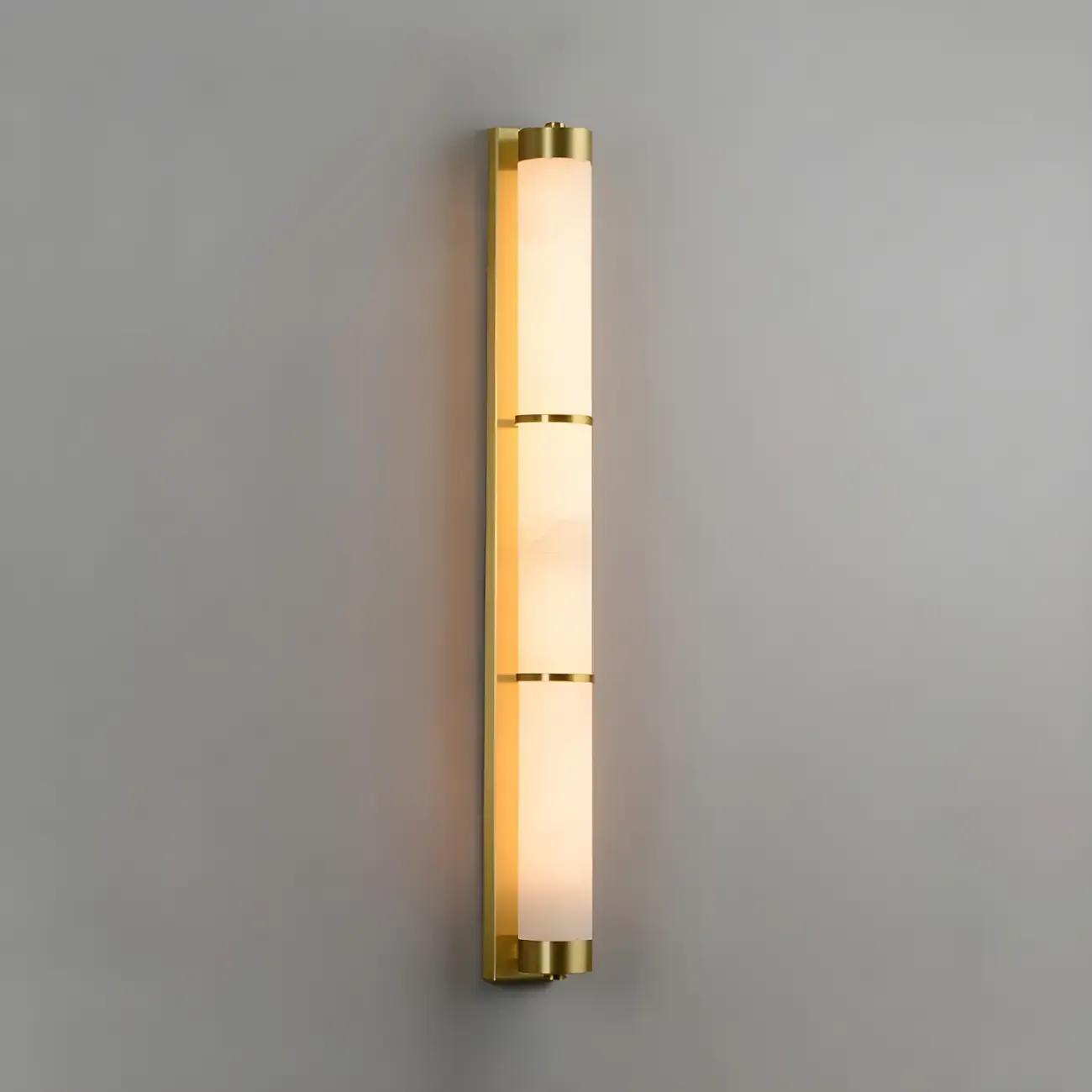 Modern Cylinder Stone Gold LED Wall Sconce